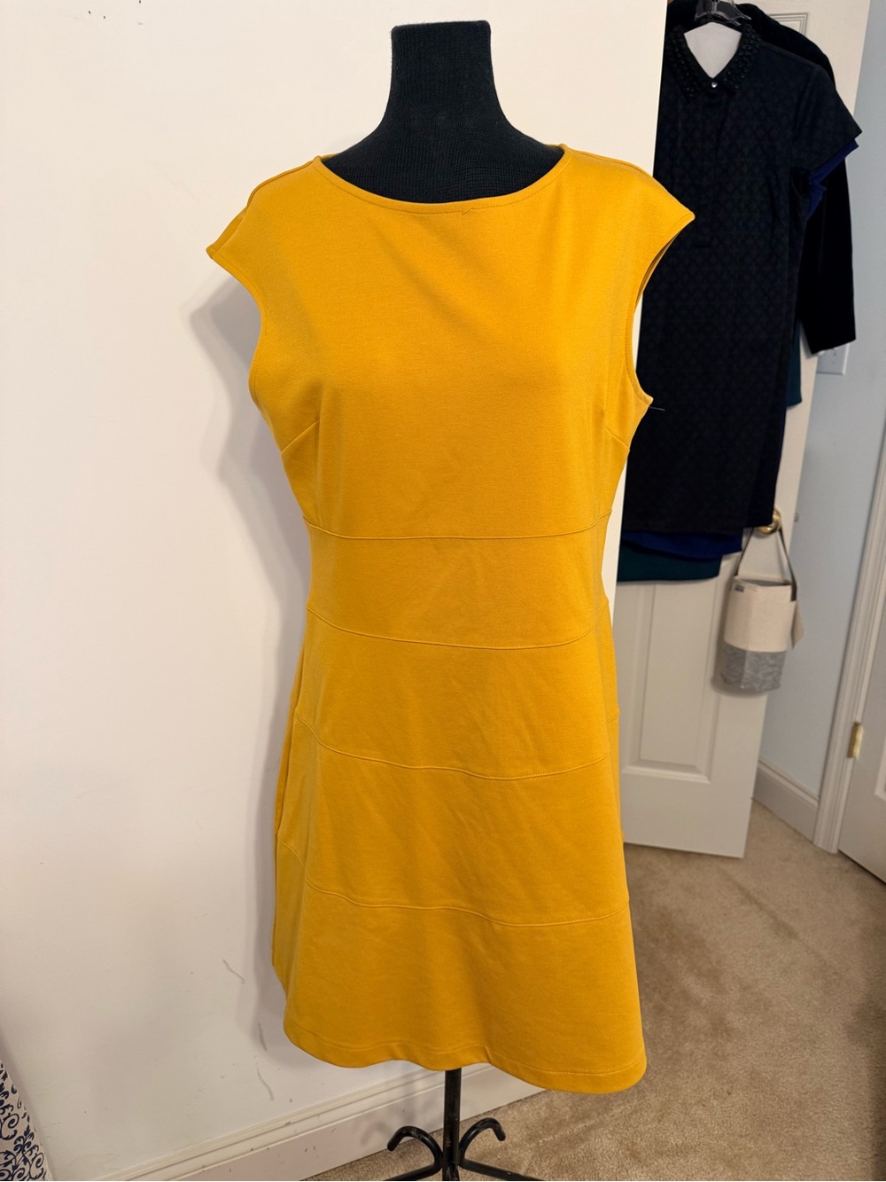 GAP Sleeveless Mustard Yellow Fit-and-Flare Mini Dress